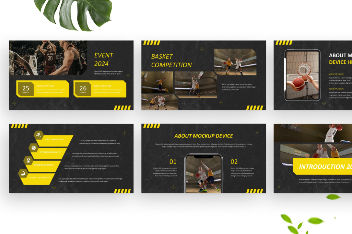 Modern Basketball Team PowerPoint Template Nulivo Market